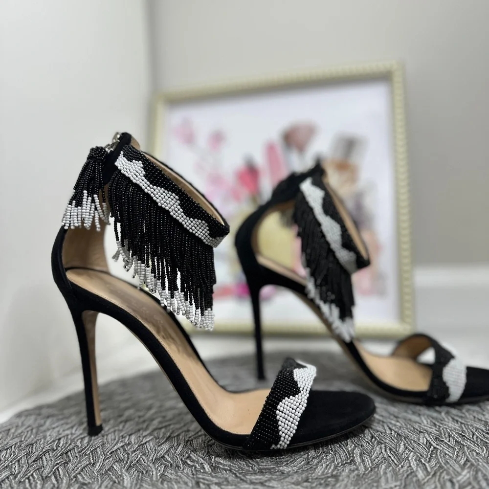 Gianvito Rossi Beaded And Suede heels. - Picture 3 of 14